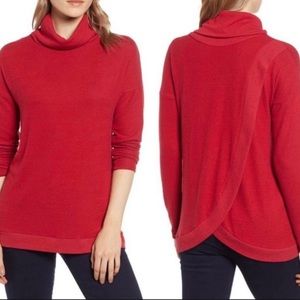 Gibson Red Turtleneck Sweater, Reversible Style to wear front or back Size XS